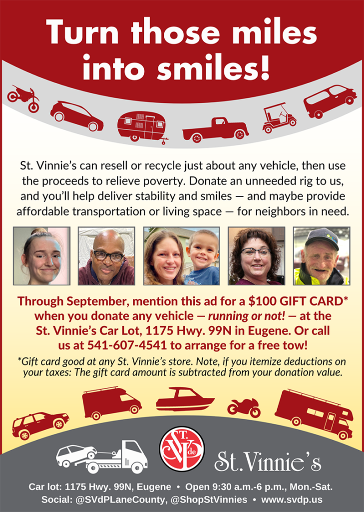 Donate a vehicle through September, get a $100 gift card!