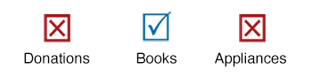 checkboxes apliance-donation red